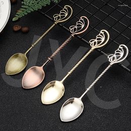 Dinnerware Sets Vintage Gold Mirror Tableware Cutlery Set French Creative 304 Stainless Steel Spoon Silverware Coffee Kitchen Tools