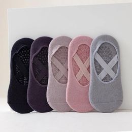 Athletic Socks 5 Colors Gym Indoor Non-slip Yoga Pilates Women's Floor Professional Sports Strap Spring Summer Cotton