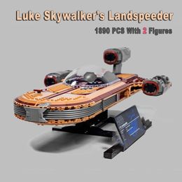 Diecast Model 1890PCS The Spaceship Landspeeder Building Blocks Set Bricks Compatible With 75341 Kid toys Toys Birthday Christmas Gift 231110