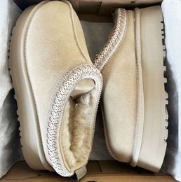 Tasman Slippers Tazz Chestnut Sand Mustard Seed Beige Australia Classic Mini Platform Boot Women Men Fur Sheepskin Autumn and Winter Ankle Designer Booties Daily