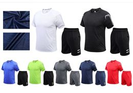 Men Tracksuits clothing summer short-sleeved leisure sport clothing jogging pure cotton breathable shirt