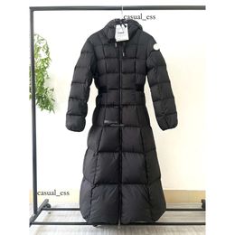 Womens Long Down Jackets France Brand Knit Ing Mid-length Embroidered Letter Badge Girl Jacket Parkas110846 dfashion98