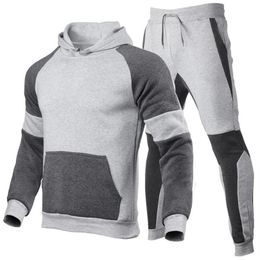 Men's Tracksuits Mens Tracksuit Jogging Suit Side Stripe Hoodies Set Man Fleece And Pants Male Work Out Clothes Jogger Gym Cl274P