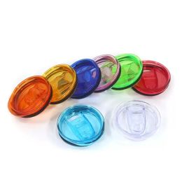 Colourful Drinkware Lid Slide Sealing Lids Waterproof Seal Cover Replacement Spill Proof Covers for 16oz 20oz 25oz Straight Glass Tumbler Beer Glasses