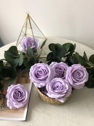 Decorative Flowers 10pcs Lavender Artificial Rose Velvet Head Fake For Home Garden Wedding Birthday Party Decor