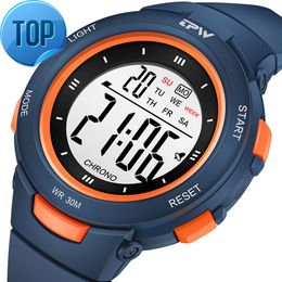 3ATM Waterproof Digital Watch for Sport People Teenager Students 40mm Dial ABS Case with Light Day/Date Feature Free Sample