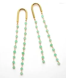 Dangle Earrings CSxjd Designer Fashion Trend Casual Opal Stone Ball Beads Tassel Long