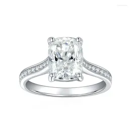 Cluster Rings 3ct D Color Radiant Cut Moissanite Wedding Ring For Women 925 Sterling Silve Jewelry