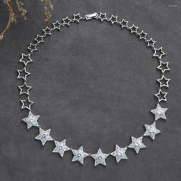 Choker Luxury Designer Sparkling Star Geometry Cubic Zircon Engagement Dubai Bridal Necklace For Women Wedding Jewellery N0569