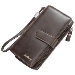 Wallets DIKEDAKU Baellerry Mens Wallet Vintage Multifunction Long Zipper Mobile Phone Bag Creative European Handbag