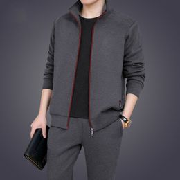 Men's Tracksuits SENBAO Tracksuits Sportswear Jackets Pants Two Piece Sets Male Fashion Solid Jogging Suit Men Outfits Gym Clothes Fitness 230413
