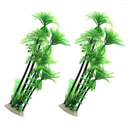 Decorative Flowers 2 Pcs Ornaments Kids Plastic Aquarium Coconuts Trees Plants Train Set Accessories Model Trains Cupcake Topper Paper