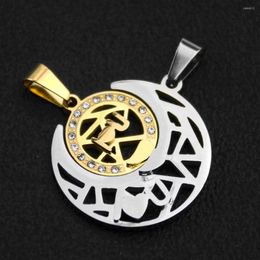 Pendant Necklaces Trend Stainless Steel Sun Moon Couple Hollow Necklace Set Zircon Women Man Lover Neck Chain Girl Friend Jewellery Gift