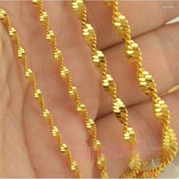 Chains Fashion Jewellery 16"-30" Gold Colour Double Water Wave Chain Women's Lobster Clasp Wedding Party Gift 2.5MM