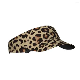 Berets Summer Sun Hat Men Women Adjustable Visor Top Empty Leopard Pattern Design Sports Tennis Golf Running Sunscreen Cap