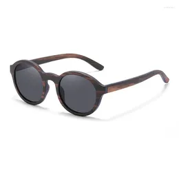 Sunglasses LDMZYJ Natural Wood Women Polarized UV400 Classic Deisgn Stylish Brand Walnut