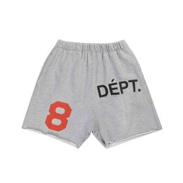 Shorts Designer Gallerysdeptss Gary Used Pants Orange Alphanumeric 8 Print Drawstring Fashion Ins Casual Men