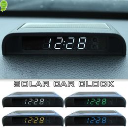 New Auto Digital Clock Car Clock Internal Stick-On Digital solar Solar Watch Power 24-Hour Decoration USB Powered Car Electroni C8E8