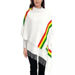 Berets Customised Printed Rasta Stripe Colour Scarf Men Women Winter Fall Warm Scarves Jamaican Jamaica Proud Shawl Wrap