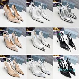 2023-Romantic Elegan Satin Sling-Back Pumps Sandalen Fashion Milano High Heels Sommer Lässige Damen Flip Flops Gaze Oberteil Damenschuhe Größe 35-42