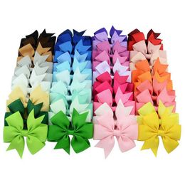 40 Colors Girls Kids Grosgrain Ribbon Big Bowknot Hair Clip toddler Large Boutique Cheer Bow Children Barrettes Hairpins Hair Accessories DH011