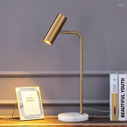 Table Lamps Gold Black Led Lamp Simple Living Room Bedroom Bedside Marble Base Floor Home Decor Standing Lights Study Desk Light