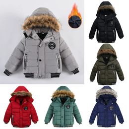 Para baixo casaco 2 3 4 5 6 anos inverno bebê meninos jaqueta quente moda outono casaco com capuz zíper gola de pele outerwear presente de aniversário crianças roupas 231113