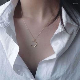 Chains Minimalist Moon Clavicle Chain Necklace For Women Fashion Exquisite Crescent Pendant Necklaces Temperament Girl Jewellery