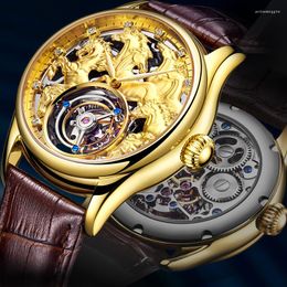 Wristwatches Aesop Tourbillon Mechanical Mens Watches Waterproof Sapphire Watch For Men Luxury Casual Fashion Male Clock Montre Homme 2023