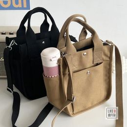 Evening Bags Women Simplicity Canvas Crossbody Solid Colour Casual Tote Bag Messenger Shoulder Girl's Lunch Box