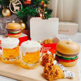 Aromatherapy Beer Candle Fried Chicken Hamburger Soy Wax Aromatherapy Candles Bedroom Ornaments Birthday Gift Home Festivals Party Decoration YQ231113