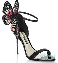 2023 sandals patent leather high heel buckle Rose solid butterfly ornaments Webster SANDALS SHOES colourful size 34-42