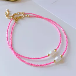 Strand KKBEAD Romantic Pink Thin Natural Pearl Dainty Miyuki Bracelet For Women Jewelry Gift Simpls Pulseras Mujer