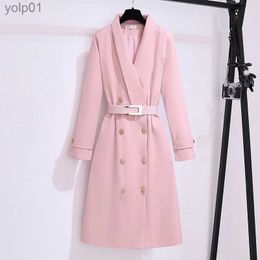 Women's Trench Coats Trench Coat for Women Korean Fashion Autumn Clothes Belt Double Breasted Women's Coat Luxury Jackets OL Winter Long Trench CoatL231113
