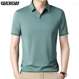 Men's Polos Men Brand Polo Shirt Tops Short Sleeve For Summer Turndown Collar Business Smart Casual Male Fashion Clothing Solid Colour 606