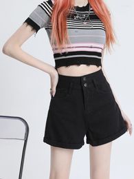 Women's Jeans Vintage High Waist Women's Fashion Shorts Casual Straight Harajuku A-line Streetwear Slim Chic Jean Summer