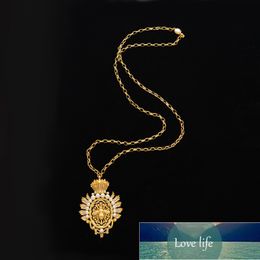 Wholesale Vintage Crown Bee Pendant Sweater Chain High-Grade Personality All-Match Pearl Necklace
