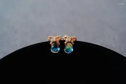 Dangle Earrings JHY Solid 18k Gold Nature 0.75ct Moonstone Studs For Women Fine Jewelry Birthday Presents