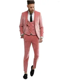 Men's Suits Velvet Suit Three Pieces Shawl Lapel Tuxedos For Dinner Groom