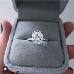 Fashion real 10K 14K white gold various oval moissanite solitaire wedding engagement rings women Jewellery