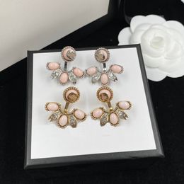 Neue Hoop Blatt Blume Diamant Ohrringe Mode Luxusmarke Designer wunderschöne Anhänger beliebte Party Star Ohrringe Hochzeit Top Schmuck mit Box