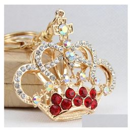 Creative Crown Key Ring With Shining Diamond Metal Chain Handbag Fashion Accessories Car Pendant Nice Gift Mticolor Drop Delivery Dhn7Q