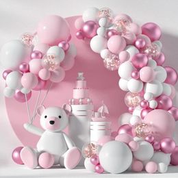 Party Decoration Rose Balloon Garland Arch Kit Wedding Birthday Girls Baby Shower Gender Reveal Baptism Ballon Baloon Decor