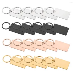 Dog Tag 10Pcs/Lot Rectangle Blank Keychain 45X27mm Stainless Steel Key Chain For DIY Handmade Accessories Custom Logo Name