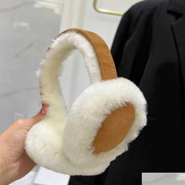 Ear Muffs Ear Muffs Women Winter Real Shearling Earmuffs Girls Ers For Cute Bow Warmer Outdoor Fluffy Soft R231009 Drop Delivery Fashi Otunt