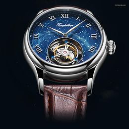 Wristwatches AESOP Flying Tourbillon Mechanical Watches Male Rotary Skeleton Watch For Men Clocks Show Relogio Masculino