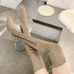 Boots Chunky Over-the-Knee High Boots Woman Boots2022 New Winter Women Shoes Pumps Suede Designer Motorcycle Chelsea BootsMartin Boots AA230412