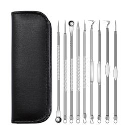 Acne Blackhead Remover Needle Tools Set Blackhead Tweezer Pimple Extractor Stainless Steel Blackspot Removal Skin Care Tools