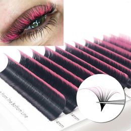 False Eyelashes CoMango Easy Fanning Gradient Red Green Blue Purple Color Eyelash Extension Ombre Eye Colored Lashes Makeup Tool