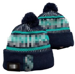 Mariners Beanie Knitted Seattle Hats Sports Teams Baseball Football Basketball Beanies Caps Women& Men Pom Fashion Winter Top Caps Sport Knit Hats a